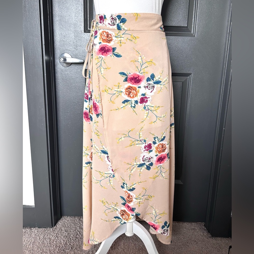 Floral Wrap Maxi Skirt
